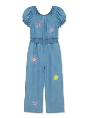 Peek Denim Floral Embroidered Jumpsuit